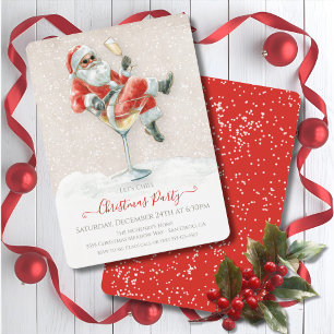 Invitación Fiesta de Navidades de cócteles de Santa Claus Mar