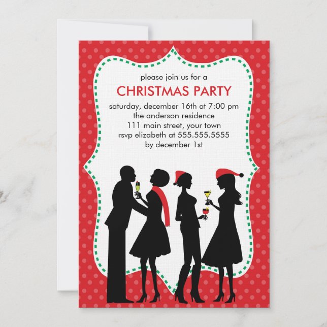 Invitación Fiesta de Navidades de cócteles de vacaciones (Anverso)