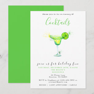 Invitación Fiesta de Navidades de cócteles festivos