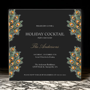 Invitación Fiesta de Navidades de cócteles festivos de vacaci