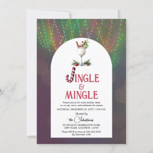 Invitación Fiesta de Navidades de cócteles Jingle y Mingle