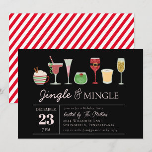 Invitación Fiesta de Navidades de cócteles Jingle y Mingle