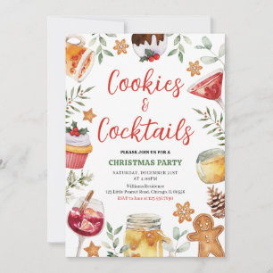 Invitación Fiesta de Navidades de cocteles y cócteles