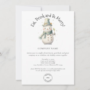 Invitación Fiesta de Navidades de código QR con logotipo de C