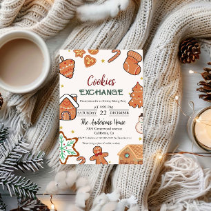 Invitación Fiesta de Navidades de Cookie Exchange de navidade