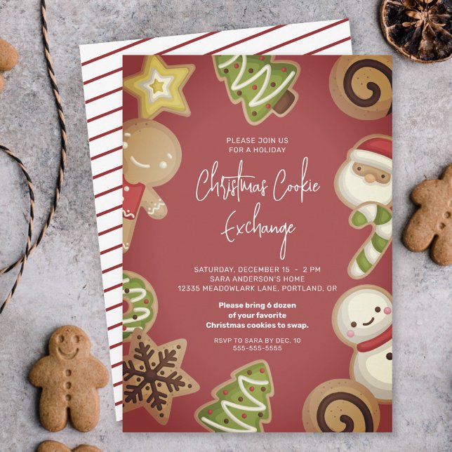 Invitación Fiesta de Navidades de Cookie Exchange de navidade (Subido por el creador)