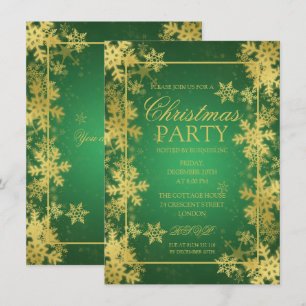 Invitación Fiesta de Navidades de copos de nieve de Esmeralda
