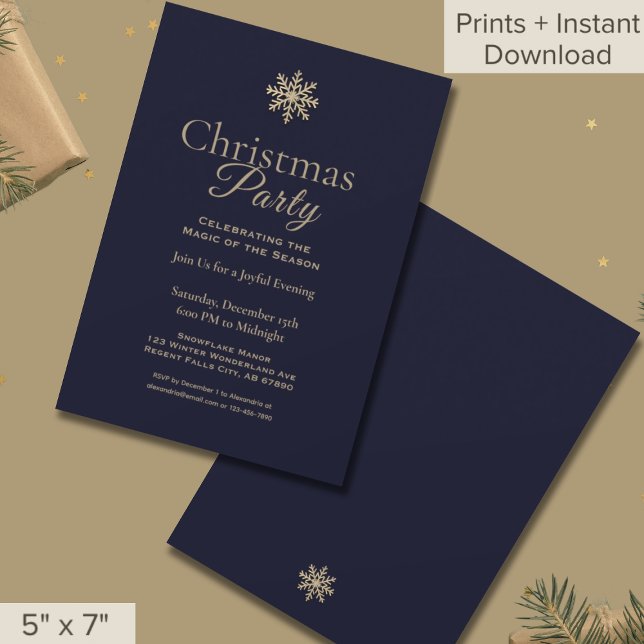 Invitación Fiesta de Navidades de copos de nieve de la Marina (Subido por el creador)