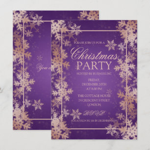 Invitación Fiesta de Navidades de copos de nieve Relieve meta