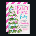 Invitación Fiesta de Navidades de cosas favoritas<br><div class="desc">Cosas favoritas Navidades Fiesta Se puede usar para cualquier fiesta de vacaciones o evento comercial con Navidades Boutique, casa abierta para pequeñas empresas, invitación a casa abierta, boutique para pequeñas empresas o evento de compras para Navidades! ¡Usen este Navidad de vacaciones fiesta de la Casa Abierta invitan a boutiques, escuelas,...</div>