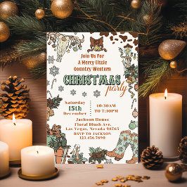 Invitación Fiesta de Navidades de Cowboy occidentales