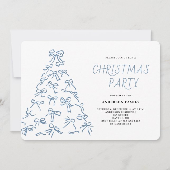Invitación Fiesta de Navidades de Crítica Moderna Bow (Anverso)