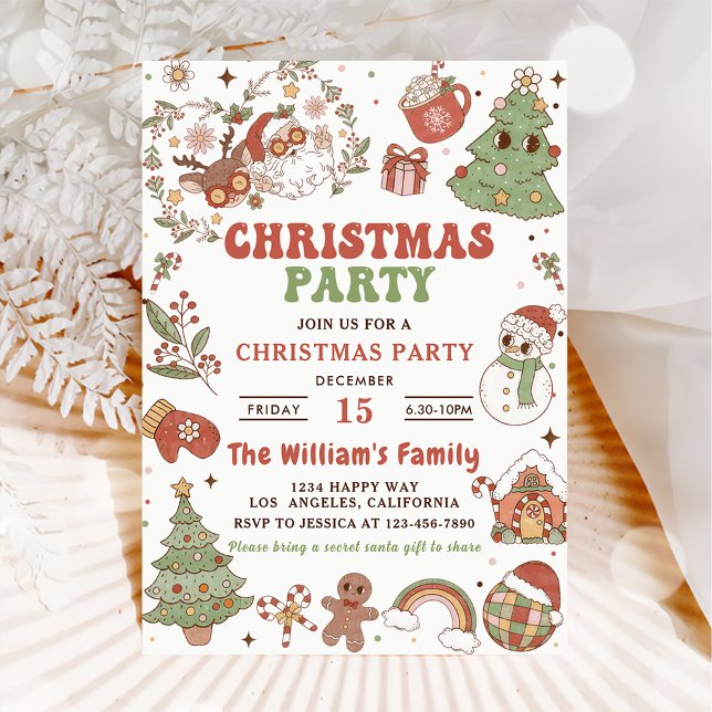 Invitación Fiesta de Navidades de Cute Groovy Santa (Subido por el creador)