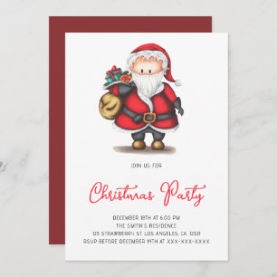 Invitación Fiesta de Navidades de Cute Santa Claus