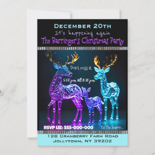Invitación Fiesta de Navidades de diversión de renos de Elect