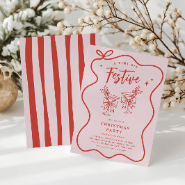 Invitación Fiesta de Navidades de Doodle divertido de una fie