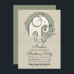 Invitación Fiesta de Navidades de Elefantes Blancos de Oro Ve<br><div class="desc">personalizar para su evento</div>