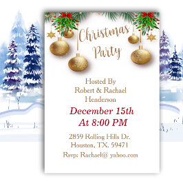 Invitación Fiesta de Navidades de elegancia simple
