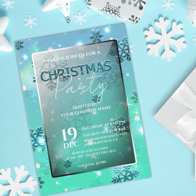 Invitación Fiesta de Navidades de empresas de invierno verde  (Subido por el creador)