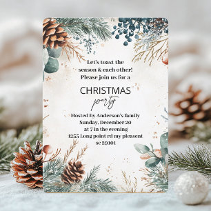 Invitación Fiesta de Navidades de Evergreen Pine