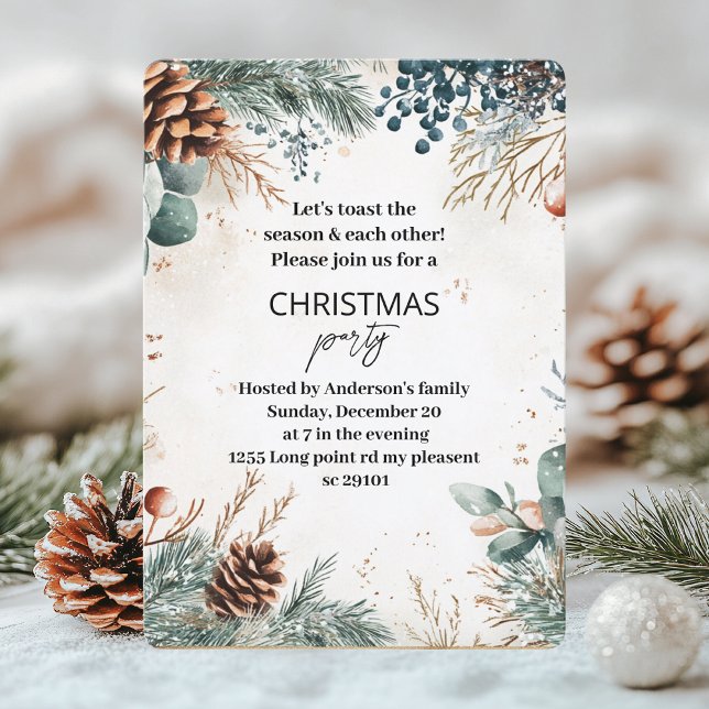 Invitación Fiesta de Navidades de Evergreen Pine (Subido por el creador)