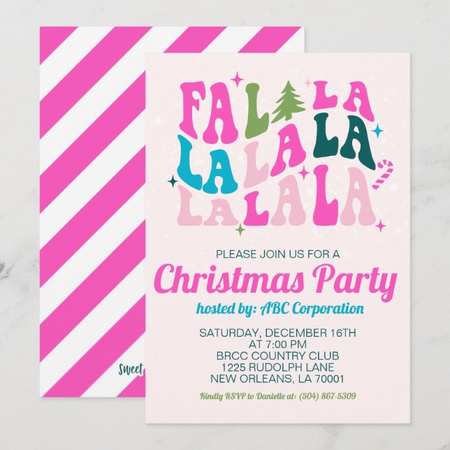 Invitación Fiesta de Navidades de Falala (Anverso / Reverso)