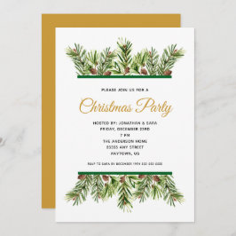 Invitación Fiesta de Navidades de feriado de invierno con veg