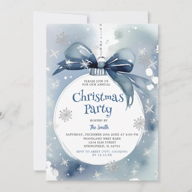 Invitación Fiesta de Navidades de feriado de invierno de colo (Anverso)