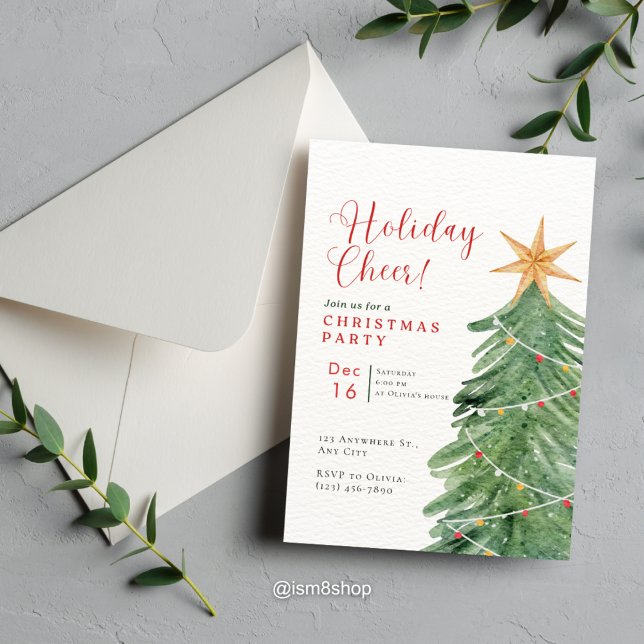 Invitación Fiesta de Navidades de festividad feriada de alegr (Subido por el creador)
