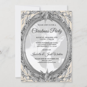 Invitación Fiesta de Navidades de festividades de plata de va