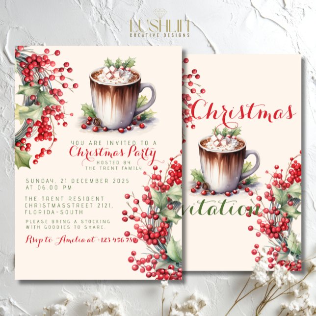 Invitación Fiesta de Navidades de festividades festivas (Subido por el creador)