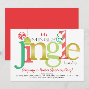Invitación Fiesta de Navidades de Fiestas de Oro Rojo Mingle