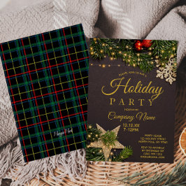 Invitación Fiesta de Navidades de Fiestas de Oro Rústico de P