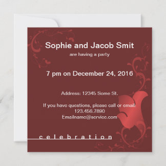 Invitación Fiesta de Navidades de filigrí rojo