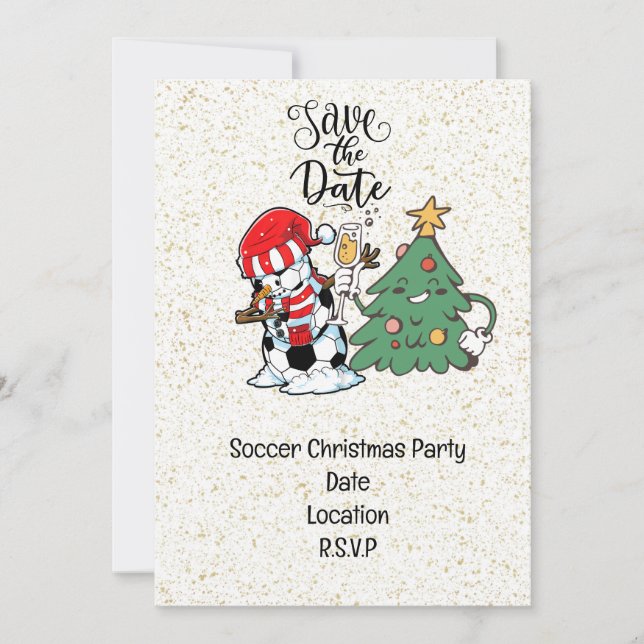 Invitación Fiesta de Navidades de fútbol salva la fecha (Anverso)