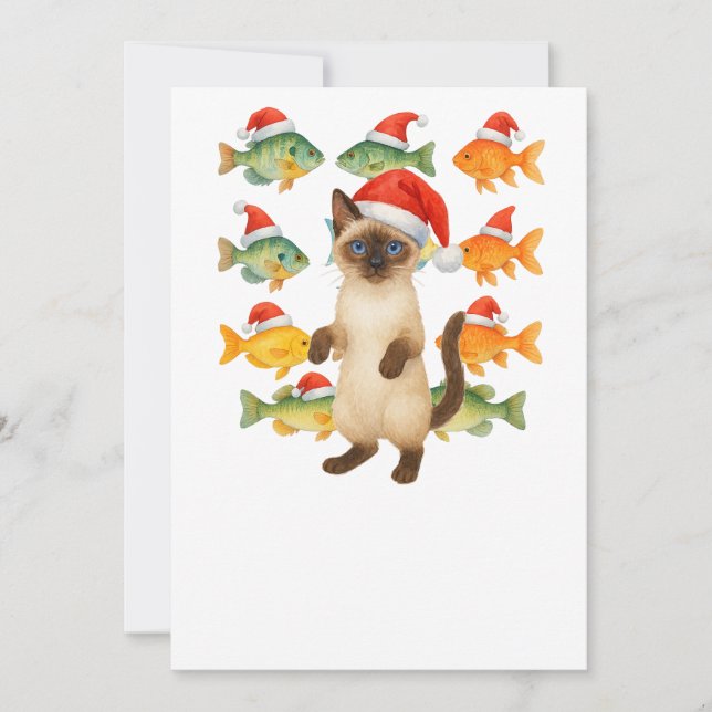 Invitación Fiesta de Navidades de gato (Anverso)