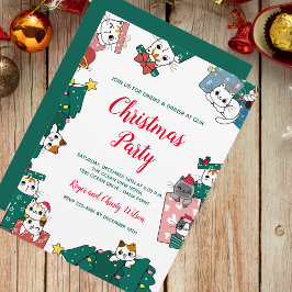 Invitación Fiesta de Navidades de gato