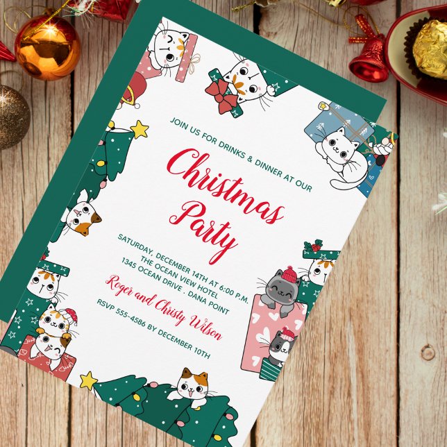 Invitación Fiesta de Navidades de gato (Subido por el creador)