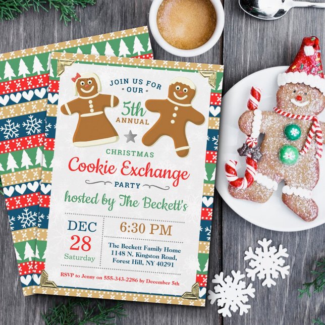 Invitación Fiesta de Navidades de Gingerbread Cookie Exchange (Subido por el creador)