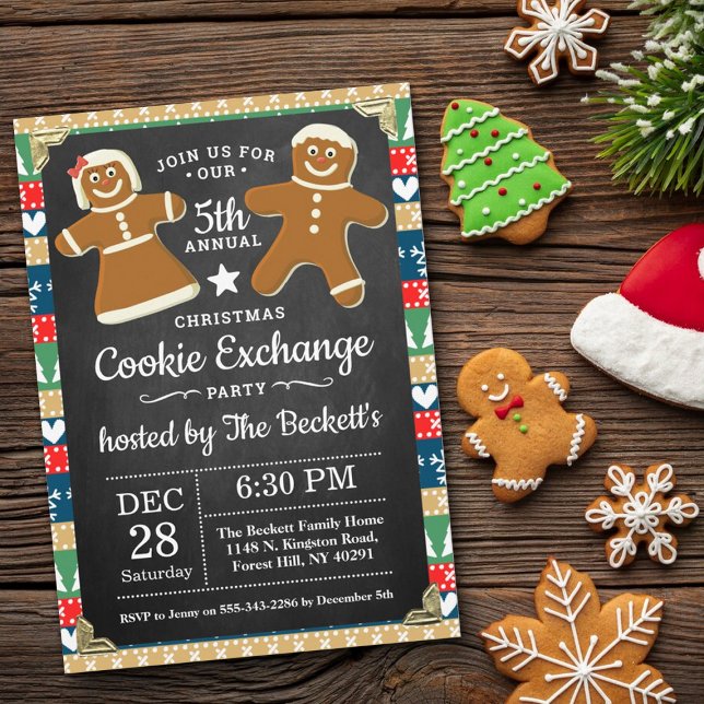 Invitación Fiesta de Navidades de Gingerbread Cookie Exchange (Subido por el creador)