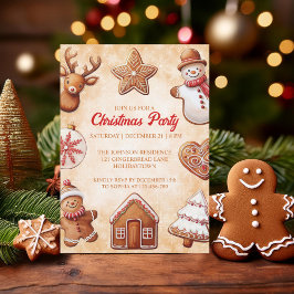Invitación Fiesta de Navidades de Gingerbread Cookies