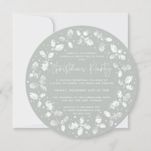 Invitación Fiesta de Navidades de Green Hand Printed Holly+Be