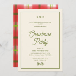 Invitación Fiesta de Navidades de Green Plaid