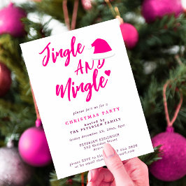 Invitación Fiesta de Navidades de guion jingle y mixgle pink