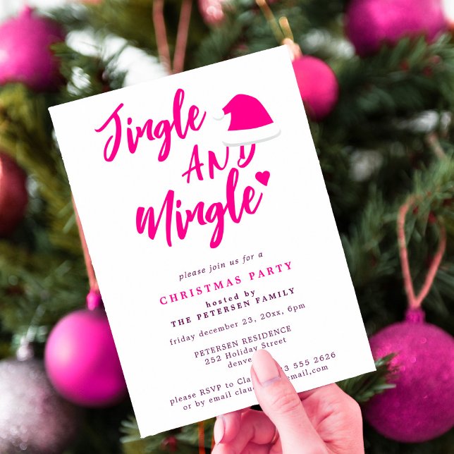 Invitación Fiesta de Navidades de guion jingle y mixgle pink (Subido por el creador)