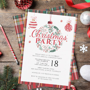Invitación Fiesta de Navidades de guiones de plástico
