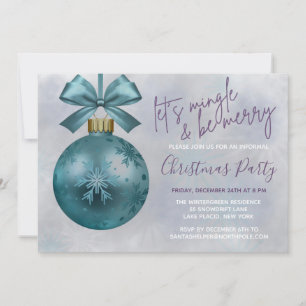 Invitación Fiesta de Navidades de guiones de Purpurina púrpur