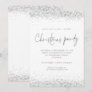 Invitación Fiesta de Navidades de guiones Purpurina Glam Silv