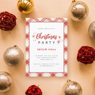 Invitación Fiesta de Navidades de guiones rojos y pekineses d