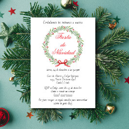 Invitación Fiesta de Navidades de guirnaldas de Fiesta de Nav